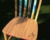 Hand painted girl's surfboard themed accent chair
