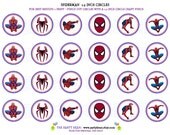 Spiderman 1.5 Inch Birthday Cupcake Toppers - Stickers - Tags: Digital pdf File YOU PRINT Il_170x135