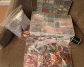 HUGE Bead Supplies Lot- Clasps, Shell, Gemstone, Glass, Bone, Charms, Links, Eye Pins, Pendants