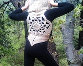 Gaia Mandala Pixie Vest-Made To Order-OOAK Knit Crochet Gypsy Hippie Hippy Sweater Jacket Hoodie Hoody Vest Womens Clothing