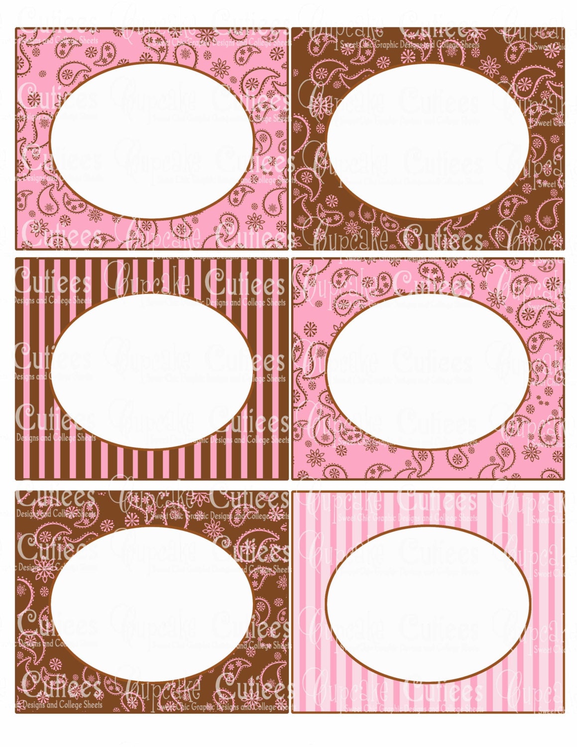 Howdy Bandanna - Pink Brown- Cowboy or Cowgirl  Digital Collage Large  LaBeLs PRINTABLE