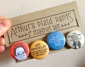Seinfeld magnets, george costanza, summer of george, human fund, art vandelay, humor, quote, magnet set