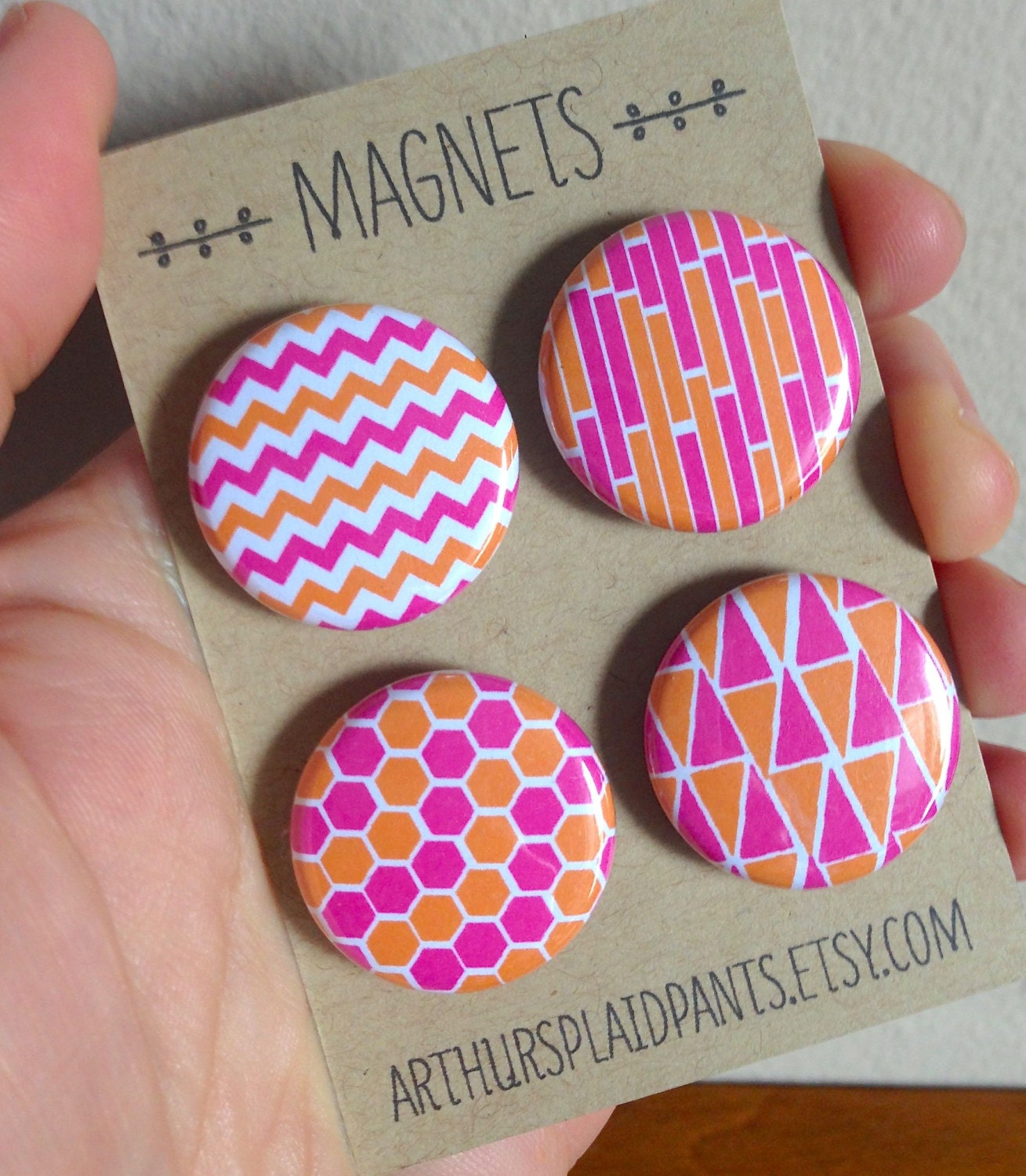 Geometric shapes, geometric buttons, colorful magnet set, shapes, chevron magnet, zig zag magnet set