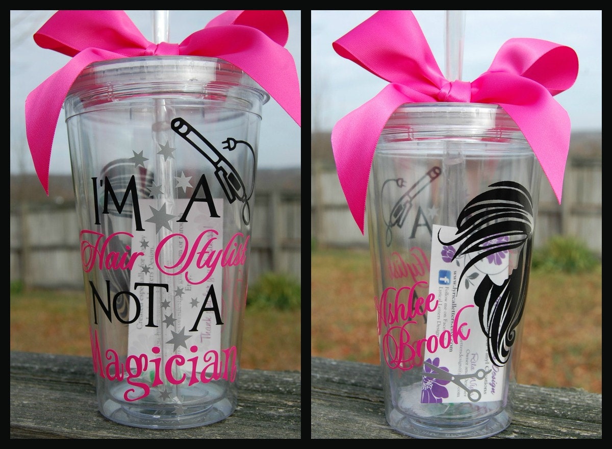 Hair Stylist or Beautician tumbler - 16oz Personalized Acrylic