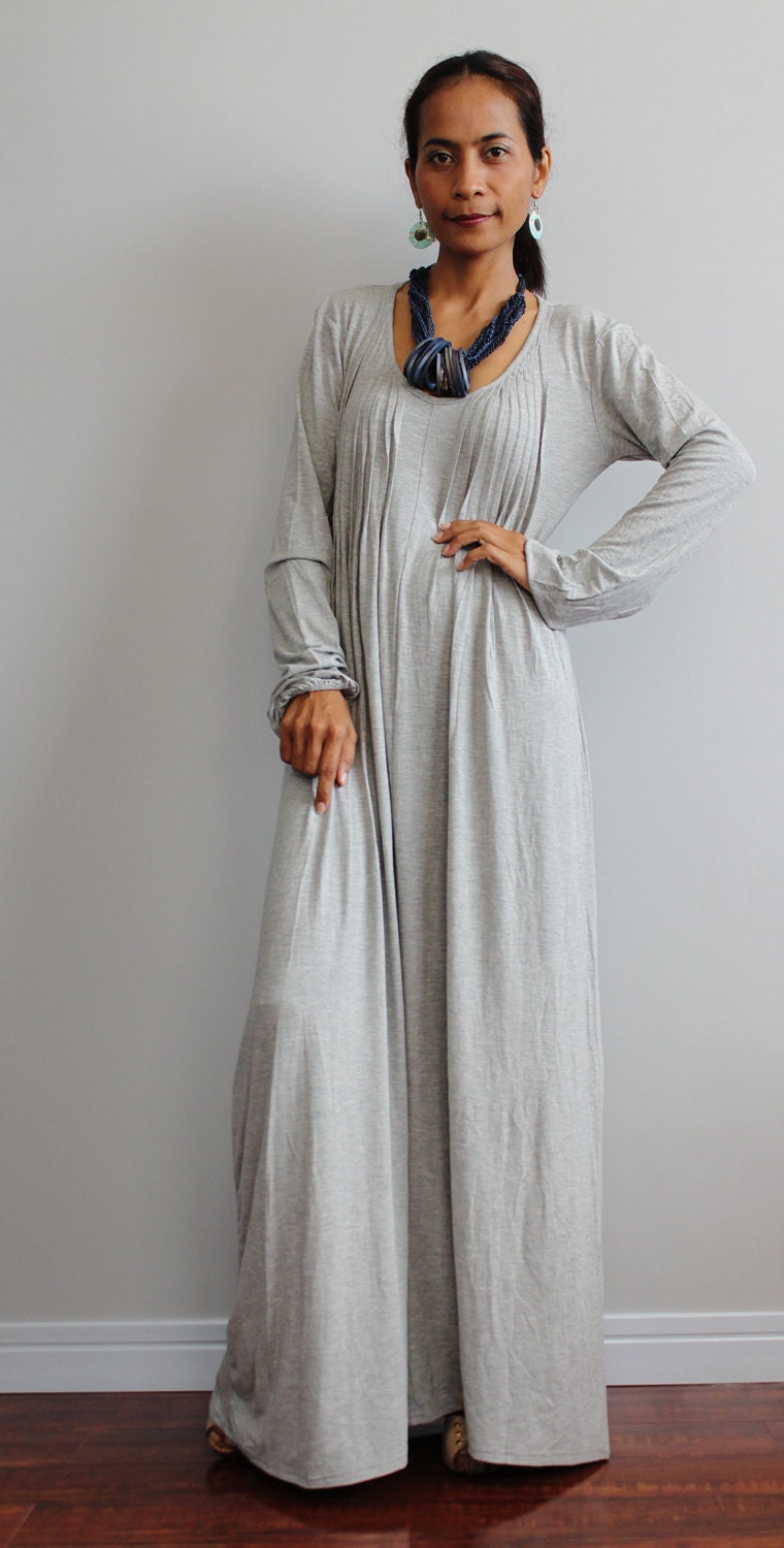Grey Maxi Dress Long Sleeve  : Autumn Thrills Collection No.2