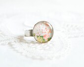 Small floral ring, flower jewellry, nature, garden, pink flower ring