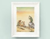 Vintage Alice in Wonderland Print. Alice Print. Mad Hatter Tea Party Print 7x10. Lewis Carroll Print LCA2 Aqua Mint Pastel