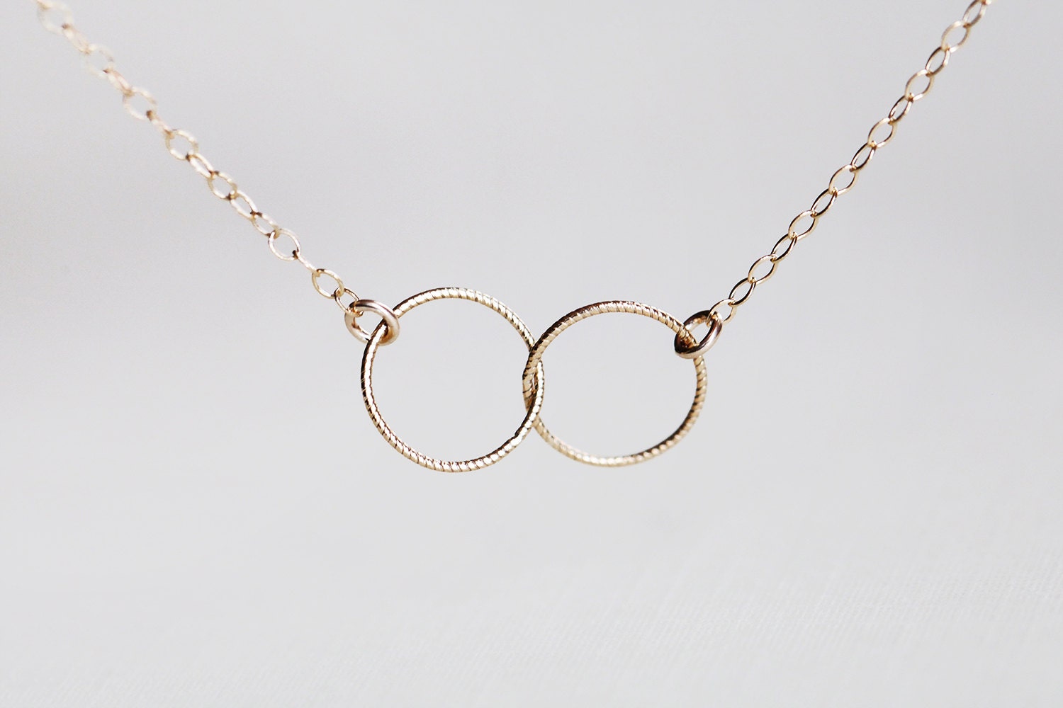 Infinity Circle Necklace - simple 14k gold filled double eternity pendant everyday jewelry, gift under 25