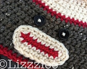Pattern Sock Monkey Hat PDF PATTERN - baby to adult crochet hat pattern - fun hat - complete instructions for beanie, earflap, braids, ties