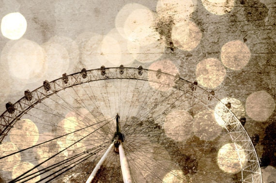 London Eye Giant Ferris Wheel, Bokeh Photo - Fine Art Photography 8x12" Matte Print, London, England, United Kingdom