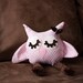 Hearts the owl, baby pink owl plush with white heart print