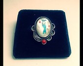 Sale Vintage Navajo Native American Turquoise Blue Bird Mother of Pearl Coral Stone Inlay Feather Sterling Silver Ring