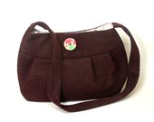 Handbag - Shoulder Bag - Fabric Purse - Bordeaux Woven Fabric