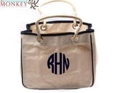 Custom Boutique Personalized Monogrammed Cotton Canvas Rope Handle Tote Bag Anchor Turtle Initials