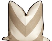 Wheat and White Linen Chevron