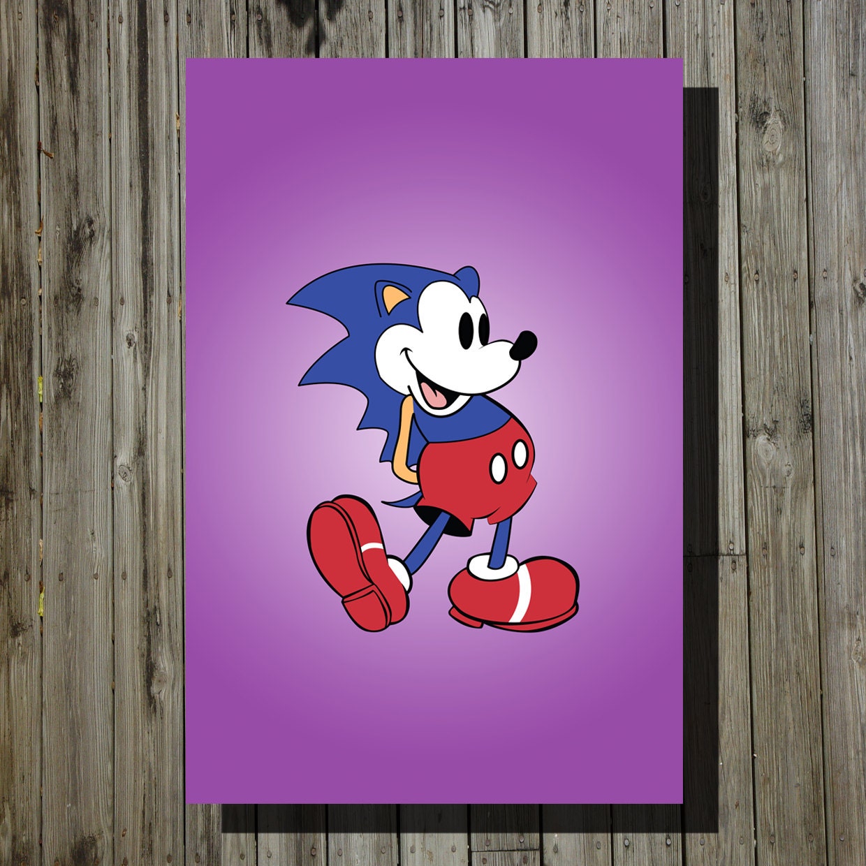 Mickey Mouse x Sonic the Hedgehog Mashup geekery poster minimalist art movie poster print art poster print 11x17