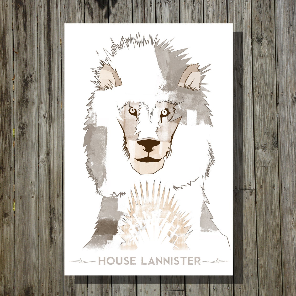 Game of Thrones retro poster minimalist art movie poster print art poster print 11x17 House Lannister Lion print