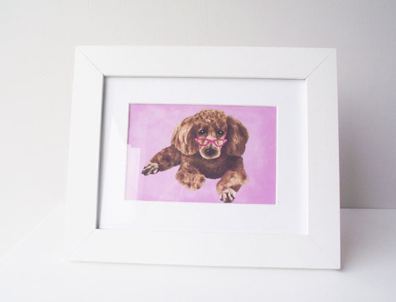 Marge Poodle 8 x 6" illustrated wall art