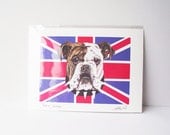 British bulldog illustrated 8 x 11" wall art print