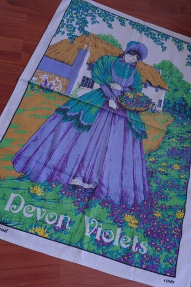 Vista Devon Violets Tea Towel