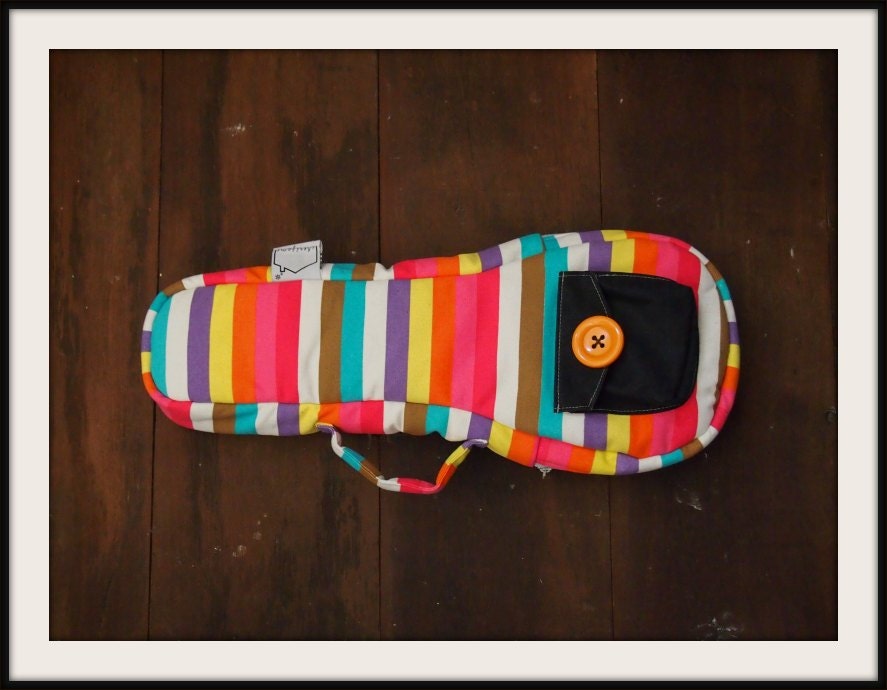 m e w - Colorful Pastel Stripe Ukulele Bag BACKPACK STRAP (Soprano Size) Ready to ship