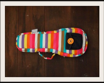 m e w - Colorful Pastel Stripe Ukulele Bag BACKPACK STRAP (Soprano Size) Ready to ship