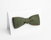 Green bow tie, moss green and burnt orange - double sided