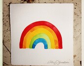 Original Watercolor Rainbow Painting no.4