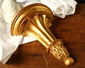 Gold wall sconce, wooden wall sconce, Florentine wood