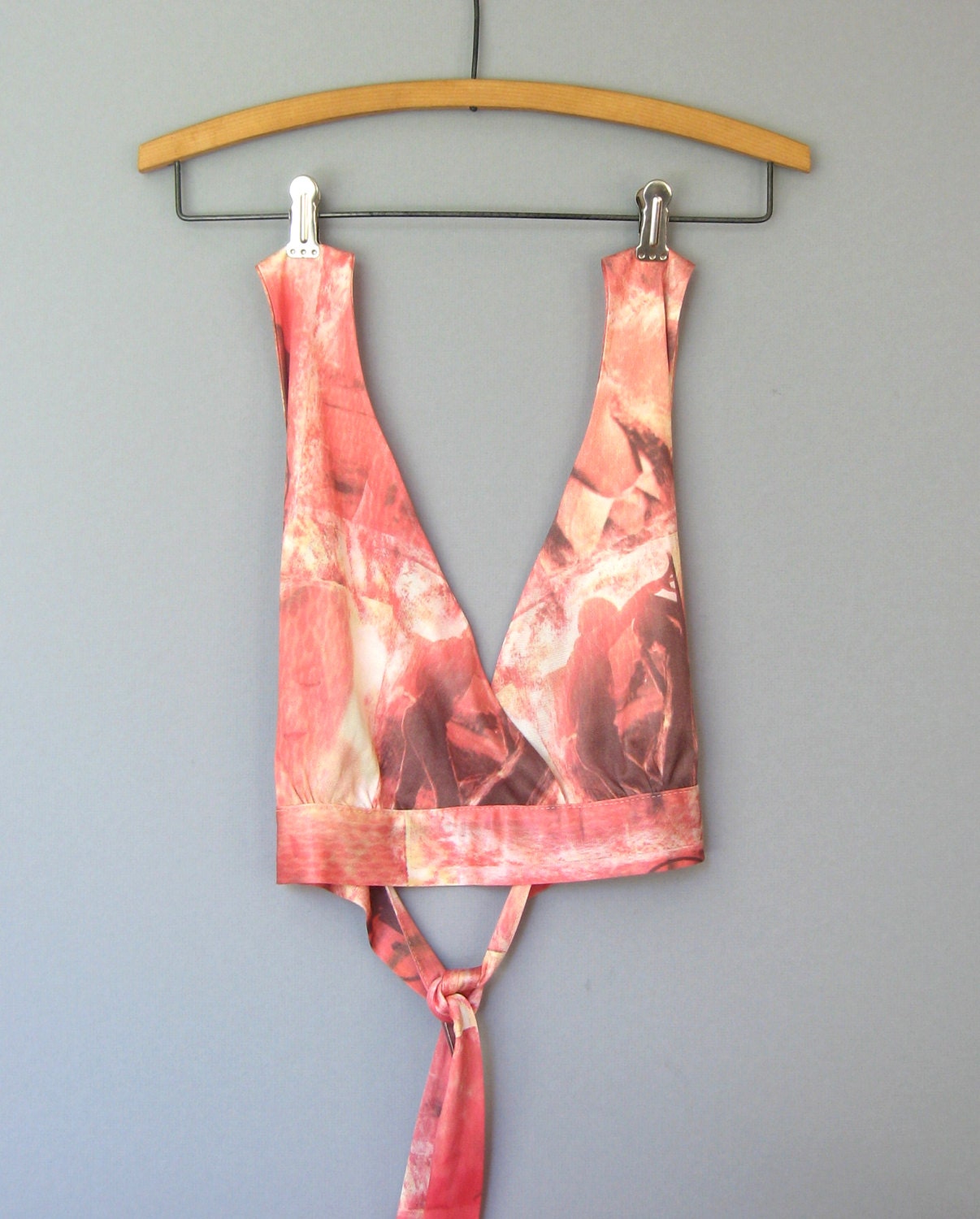Boho 70's Printed Halter Top - Pink California Dream