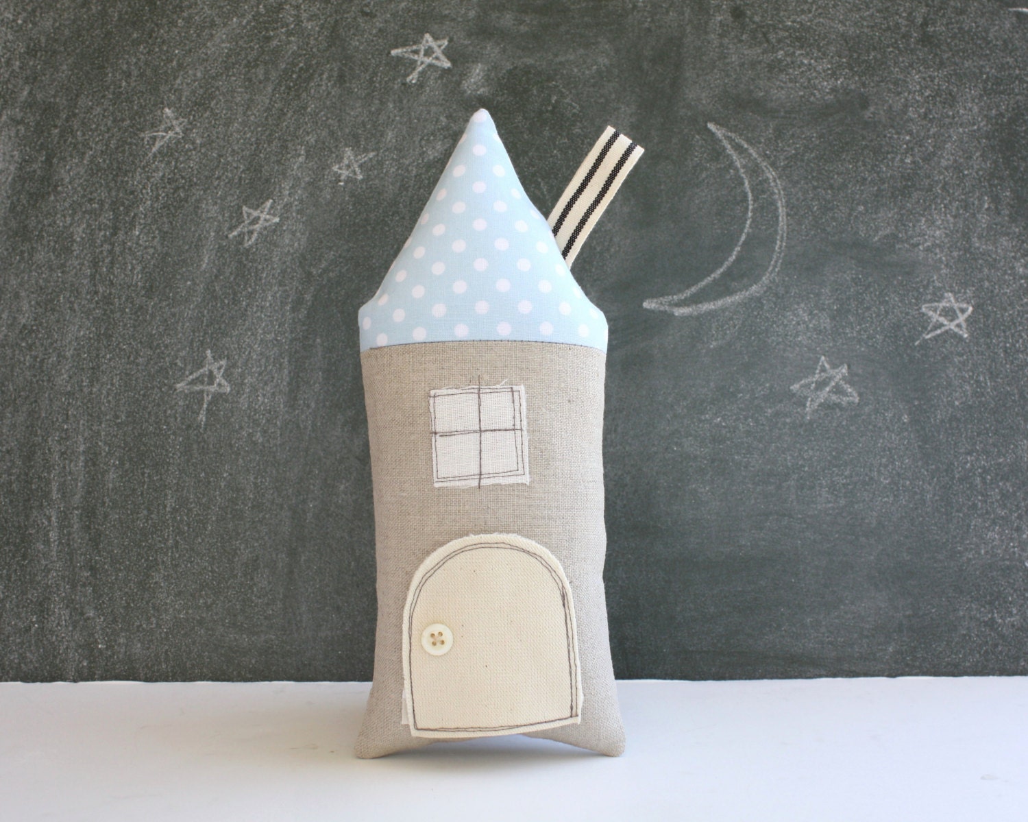 Tooth Fairy Pillow, Blue, Stuffed Toy, Cottage, Neutral, Boys, Girls, Children, Toy, Blue Dots,  Keepsake
