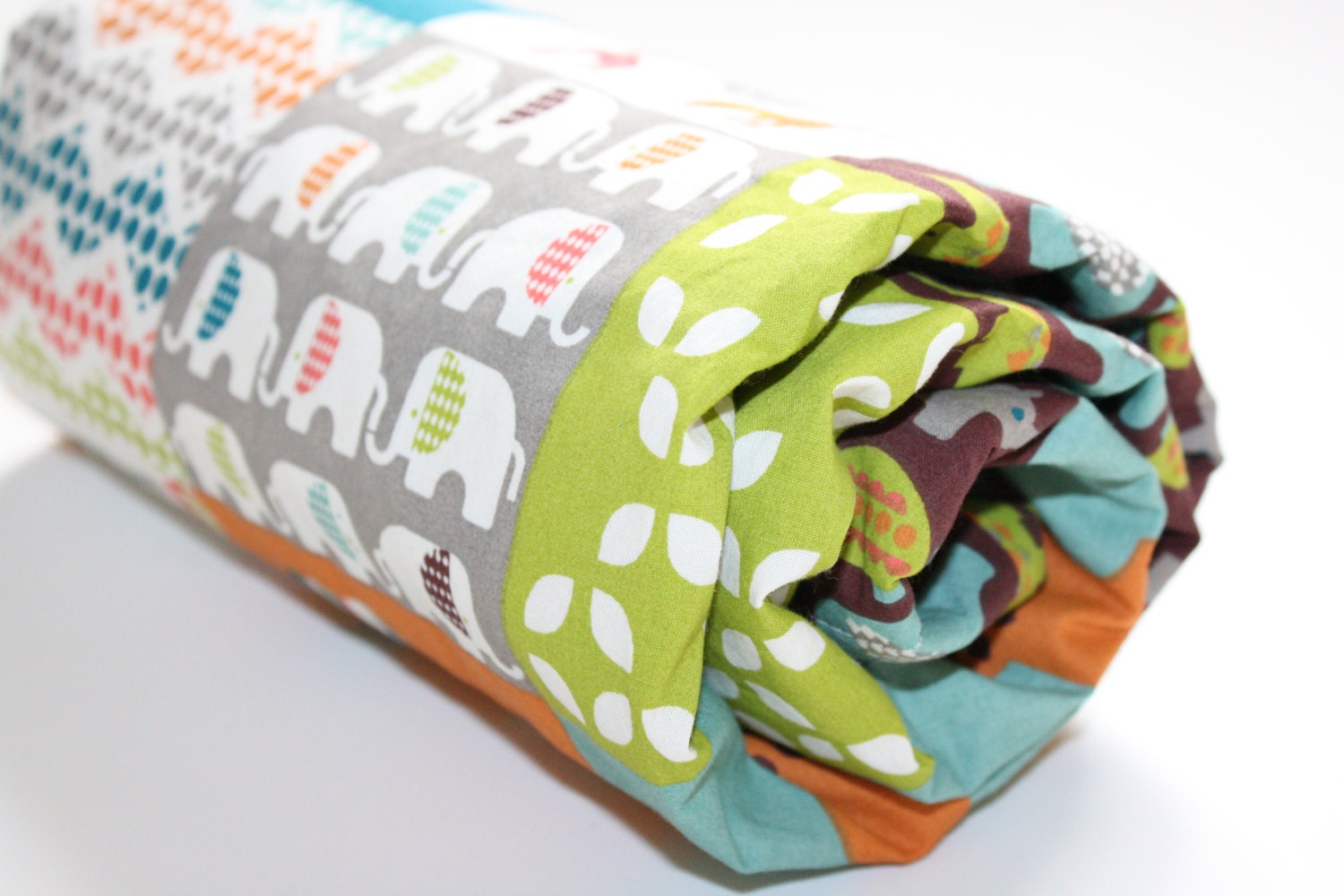Minky Baby Blanket - Cheater Squares from Birch Organic Fabric Safari Soiree with Choice of Minky Dot (30 X 32)