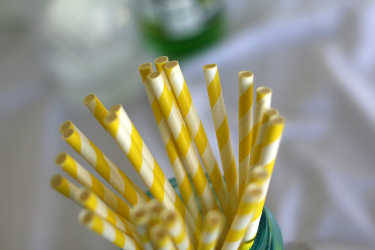 Drinking straws lemon yellow bright and fun