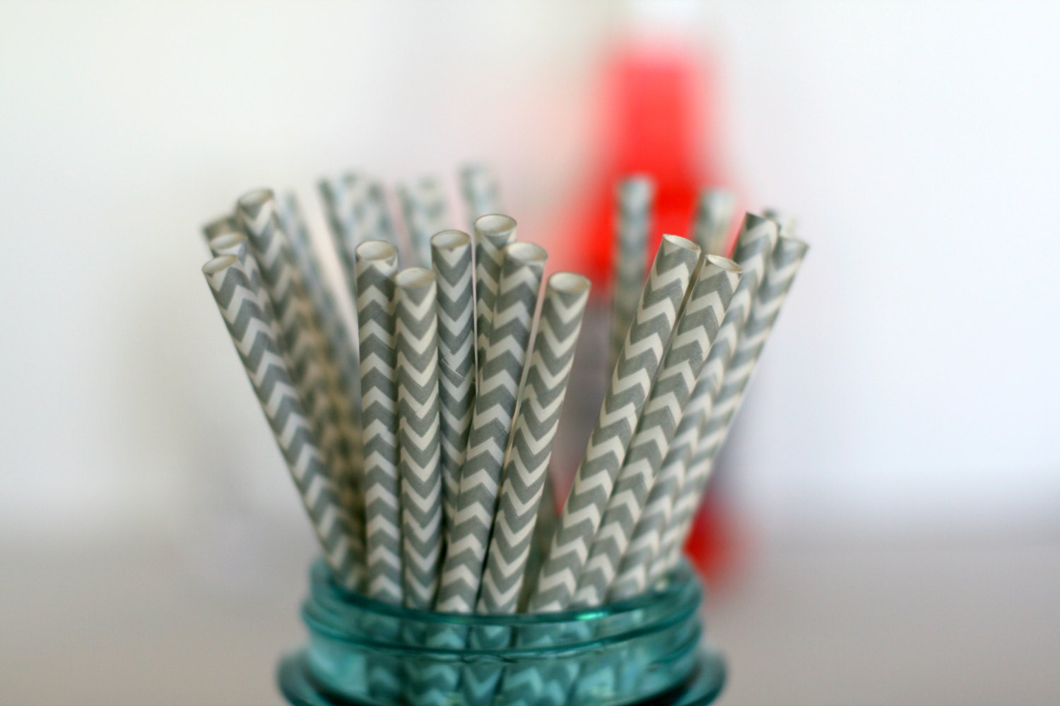 Silver Metallic drinking straws, paper straws, wedding straws silver chevron straws, metallic chevron strws