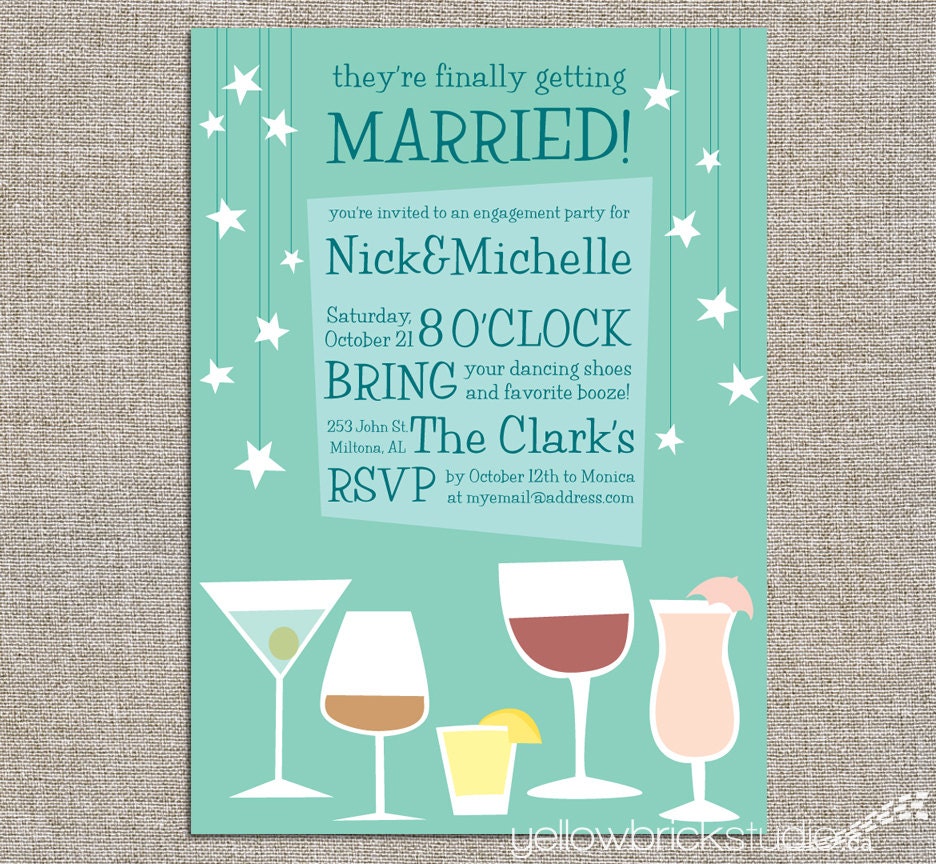 engagement party invitation - DIY printable file by YellowBrickStudio