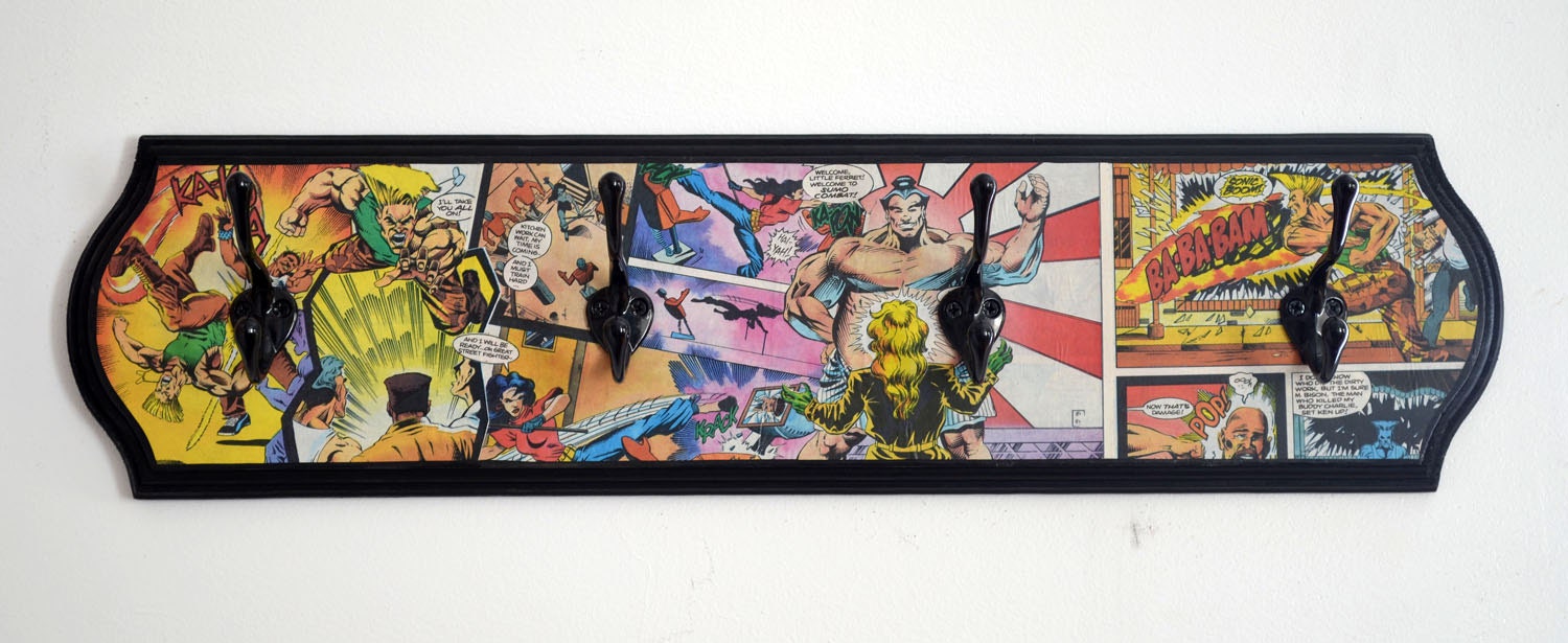 Street Fighter Comic Book Coat Rack Vintage Comic Art
