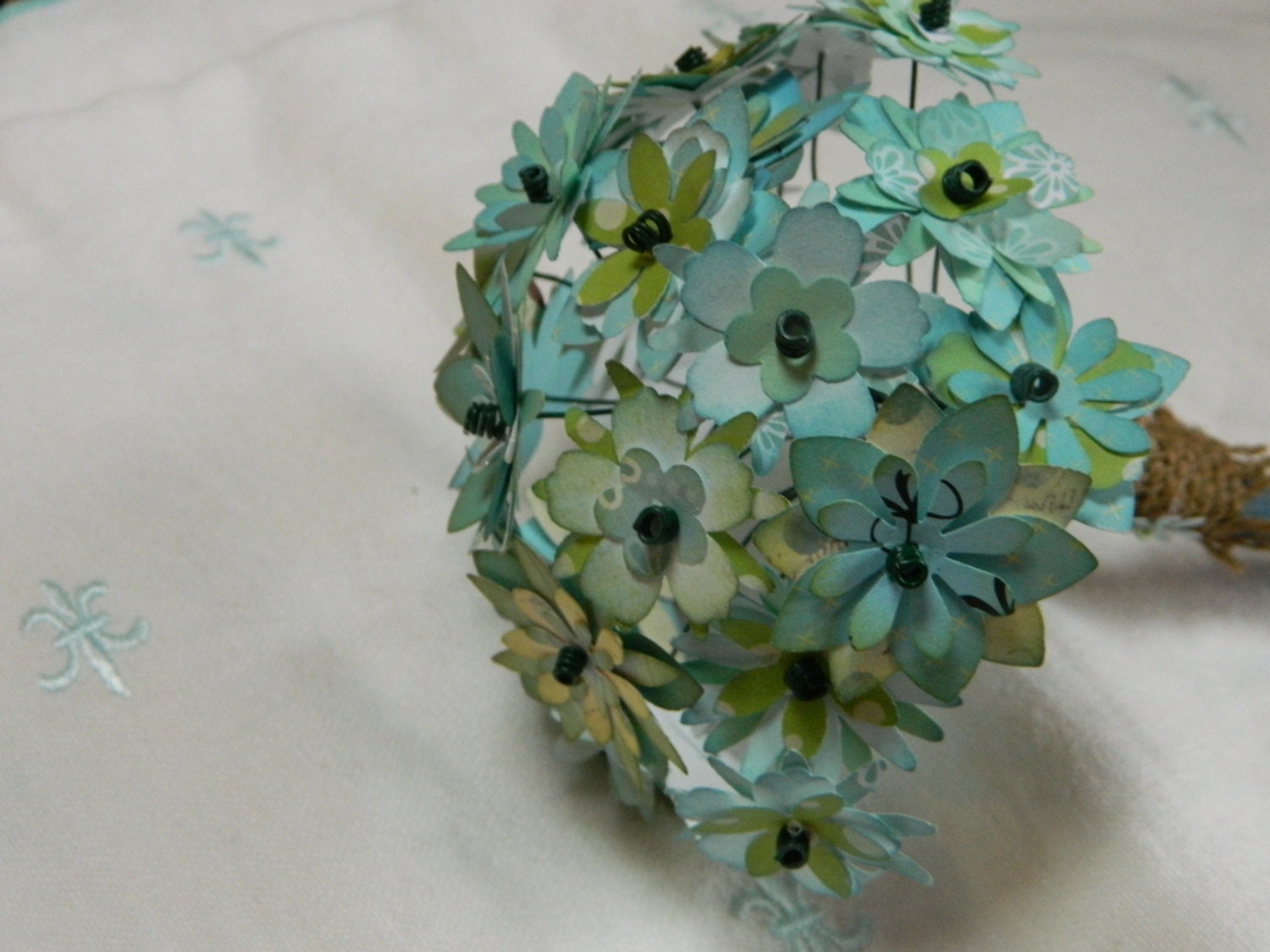 Forget-Me-Not - Miniature floral bouquet -  shades of blue and green - Weddings,  parties