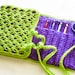 Crochet Hook Organizer - Lime and Grape Travel Case - Green and Purple Art Pencil Storage