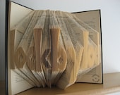 Folded book Sculpture-customized any word -bookshelf decor-textbook love-10 letters-made to order