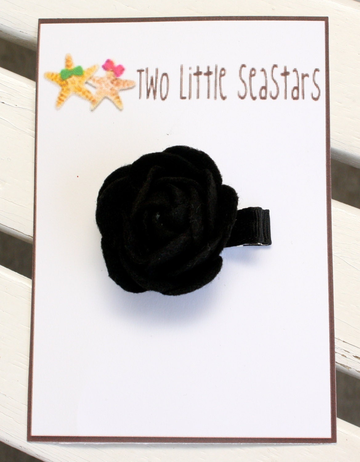 Baby hair clip - newborn hair clip - girl hair clip - adult hair clip - black small rosette clip