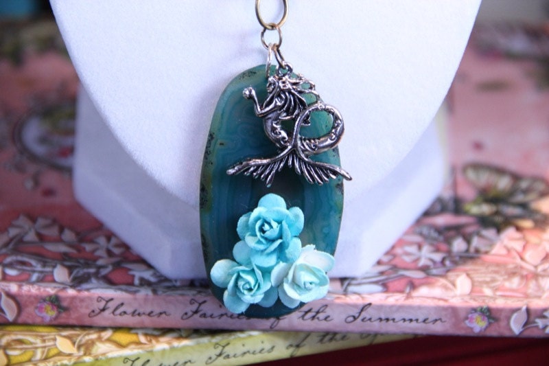 Mermaid's Garden Fairy Tale Book Geek Girl Necklace