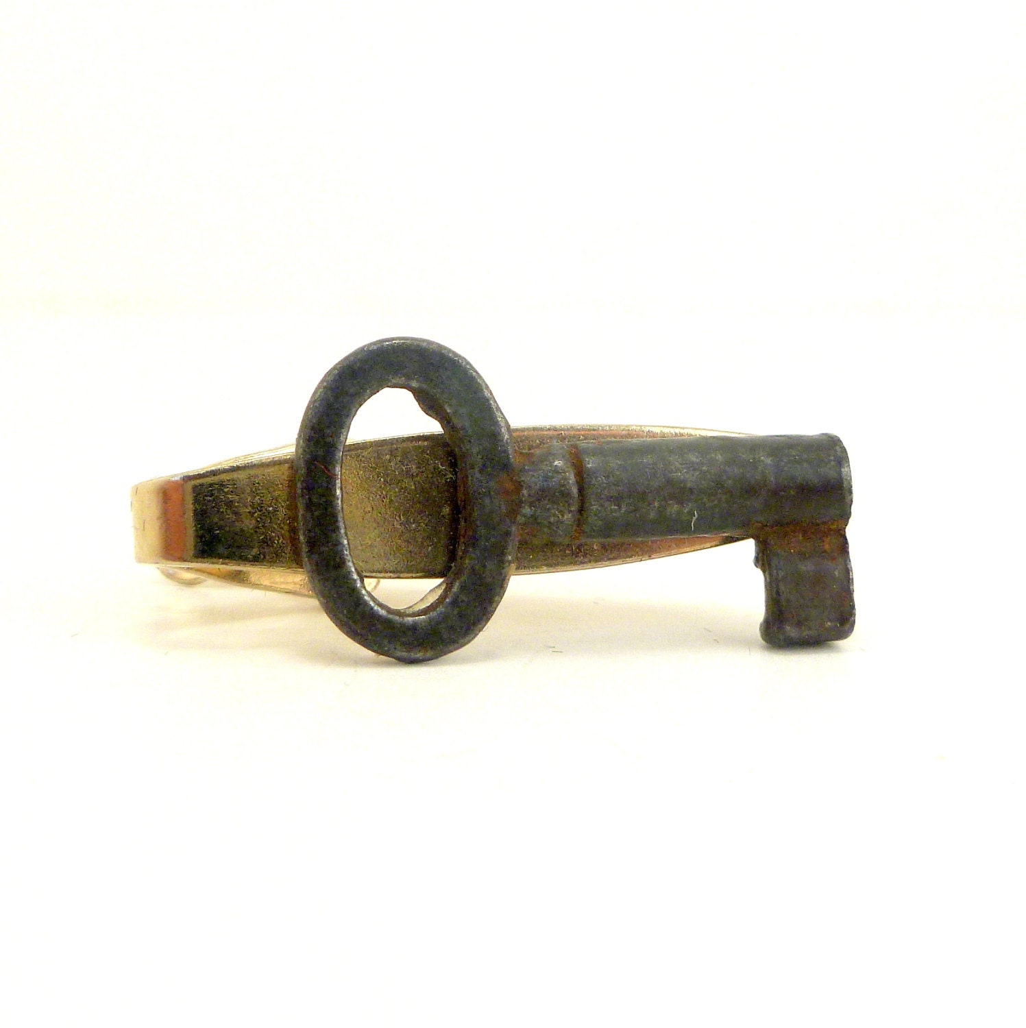 Skeleton Key Tie Clip, Steampunk Men's Tie Tack