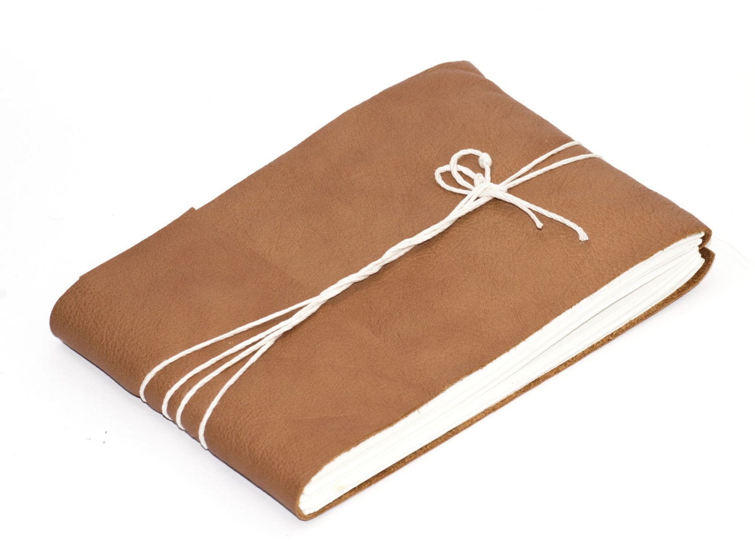 Caramel Leather Journal or Leather Sketchbook, Medium Sized Notebook, Handbound Coptic Stitch - 3 3/4" x 5 1/2"