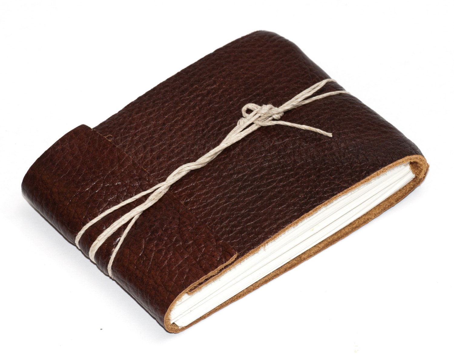 Brown Leather Journal or Leather Sketchbook, Chunky Pebble Brown, Small Notepad