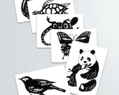 Black and White Contrast Animal Art Cards-pdf download version