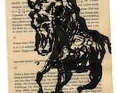 horse for e, an original ink drawing on paper