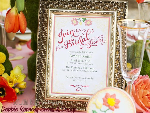 Garden Party Bridal Shower Printable Invitation - DIY Print - Bride to Be Shower Invitation
