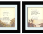 Art Print - The Lake Side - Poems of Nature - (Set of 2) - 8 1/4" x 11 1/2" - Giclee Art Print Wall Art
