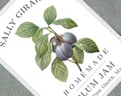 Plum Label or Sticker, set of 18