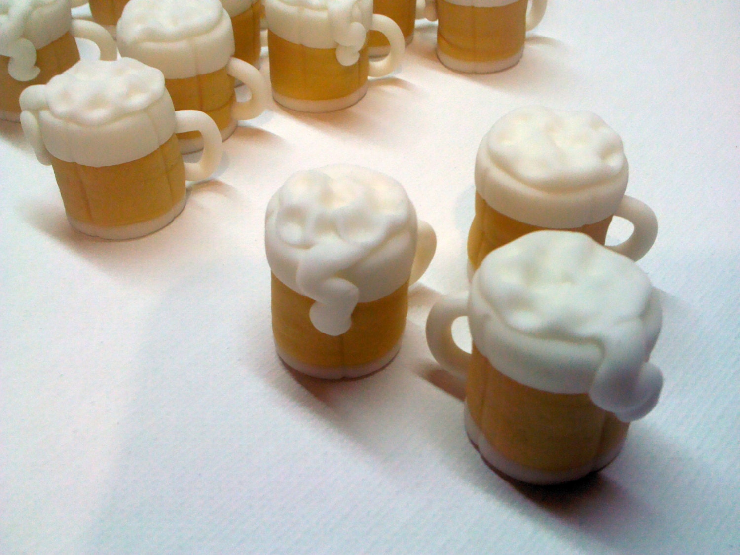 Beer Mugs, Edible Fondant Cupcake Toppers